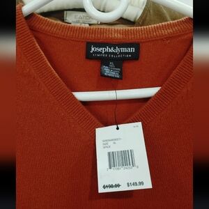 BRAND NEW JOSEPH & LYMAN 100% GENUINE CASHMERE DARK SPICE MENS SIZE XL